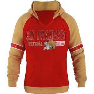 San Francisco Football City Fans Raglan Athletic Hoodie Pullover Sweatshirt XXL